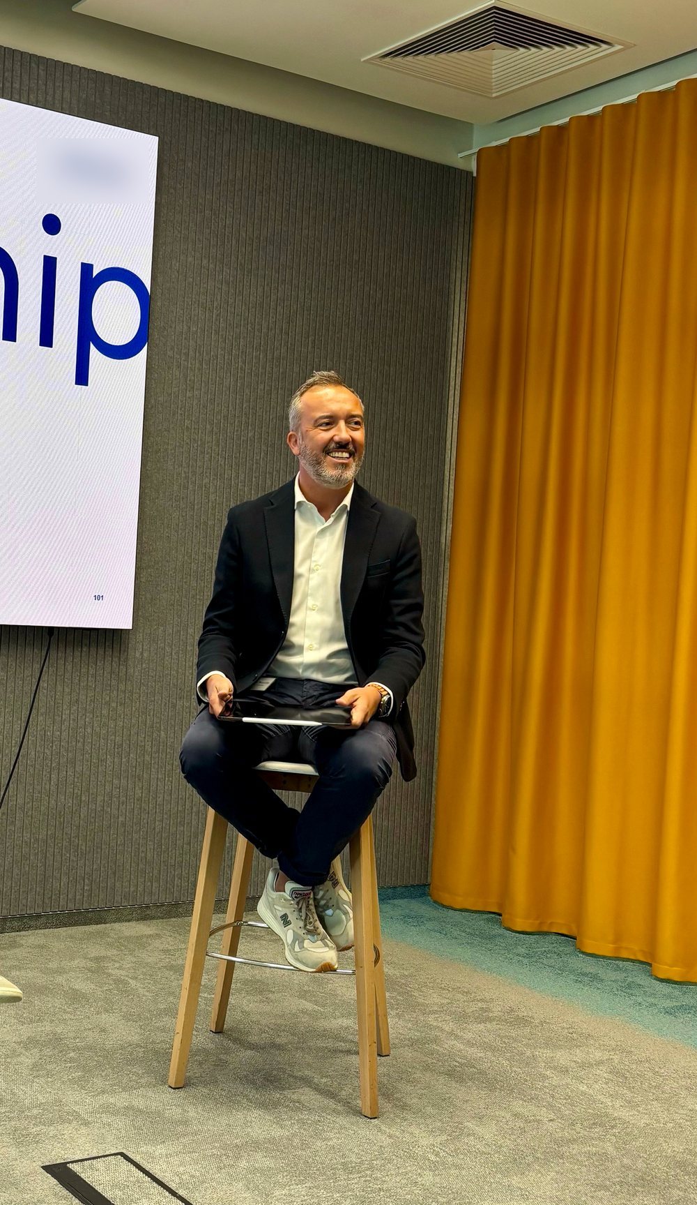 Giuliano Basile a un evento sulla leadership